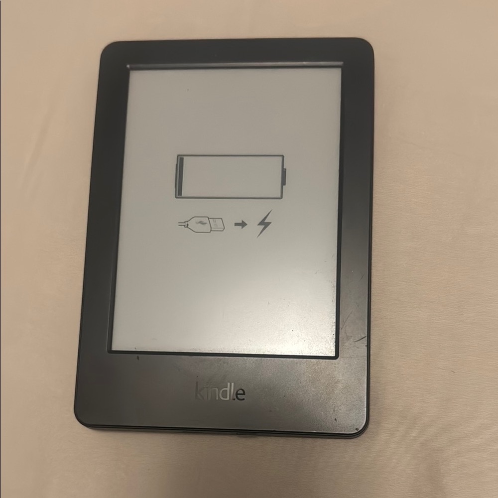 Black Kindle E-Reader with E-Ink Display